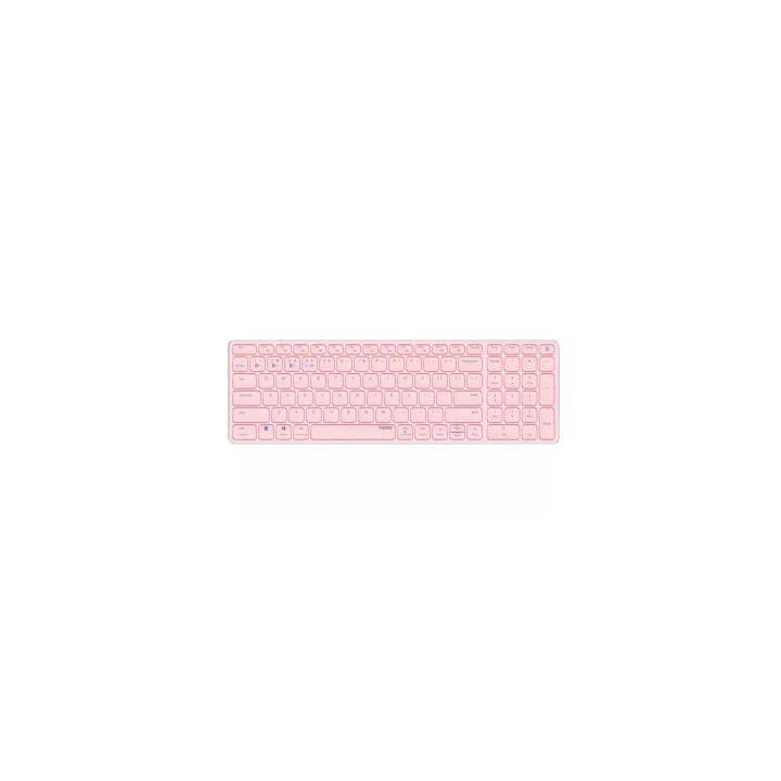 Rapoo E9700M teclado Oficina RF Wireless + Bluetooth QWERTY Portugues Rosa