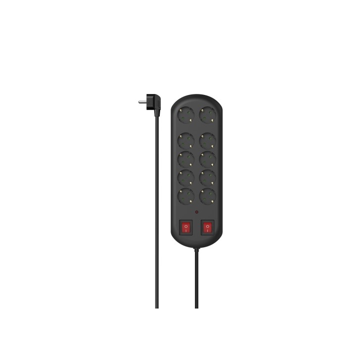 Hama 00223164 base múltiple 2 m 10 salidas AC Interior Negro
