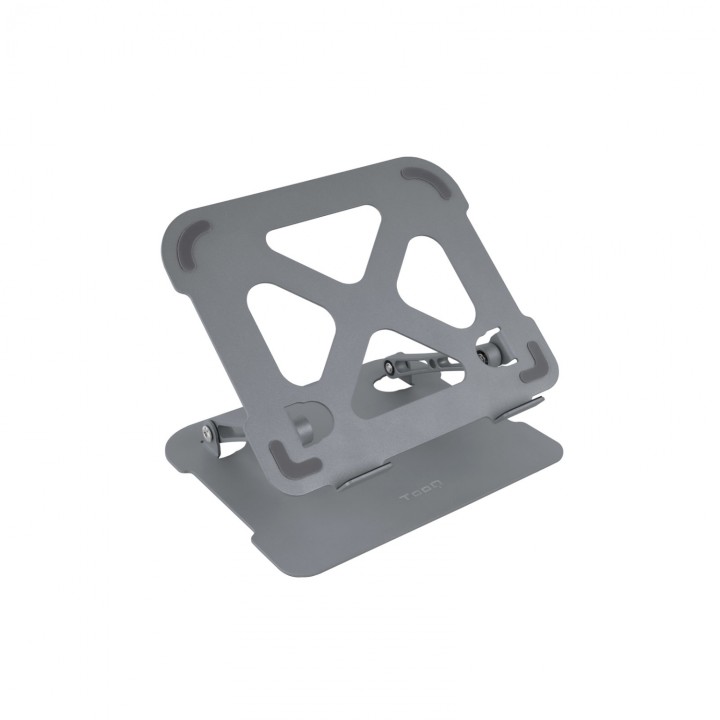 TooQ Soporte Elevador de Aluminio Ajustable Ergonómico para Portátiles, Gris