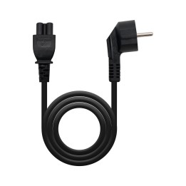 Nanocable Cable de Alimentación Trébol, CEE7 acodado/M-C5/H, Negro, 3 m