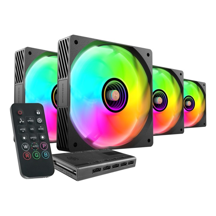 Mars Gaming MFSI4KIT sistema de refrigeración para ordenador Carcasa del ordenador Ventilador 12 cm Negro