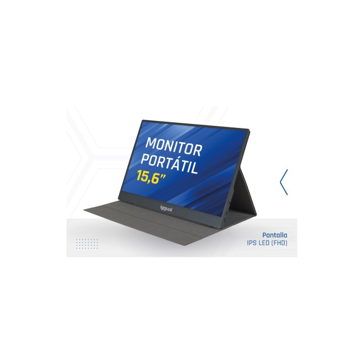 Iggual MPL156 15.6″ 1080p 60Hz IPS portátil altavoces USB-C HDMI VESA