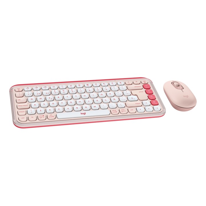 Logitech POP ICON COMBO, combinación de teclado y ratón Bluetooth, escritura cómoda, teclas y botones programables, clics