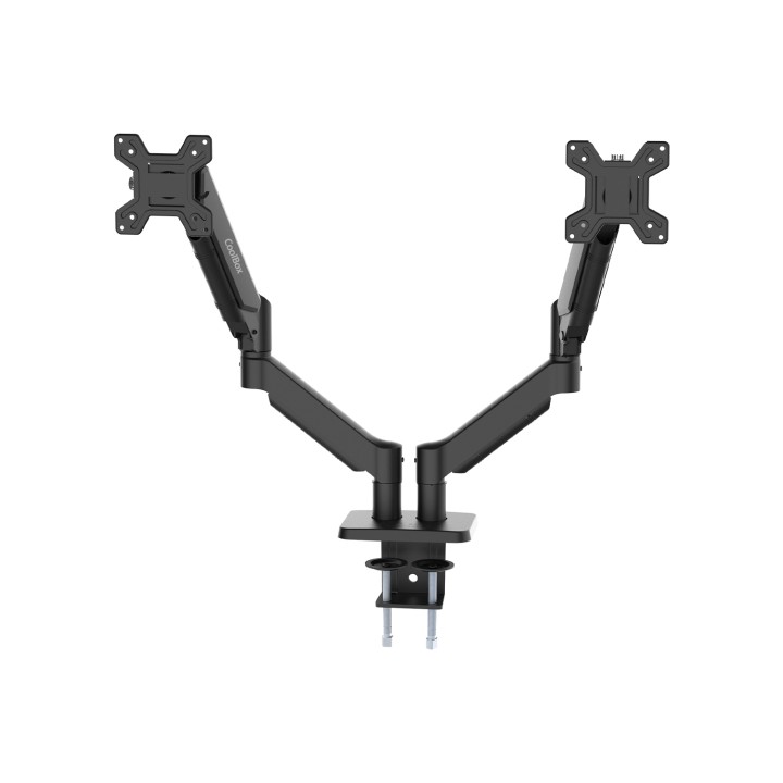 CoolBox Soporte de brazos neumáticos para dos monitores M02D