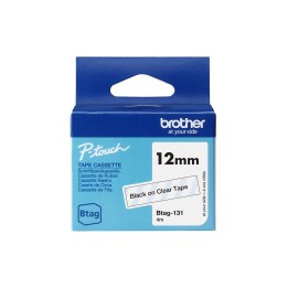Brother BTAG-131 cinta para impresora de etiquetas Negro sobre transparente