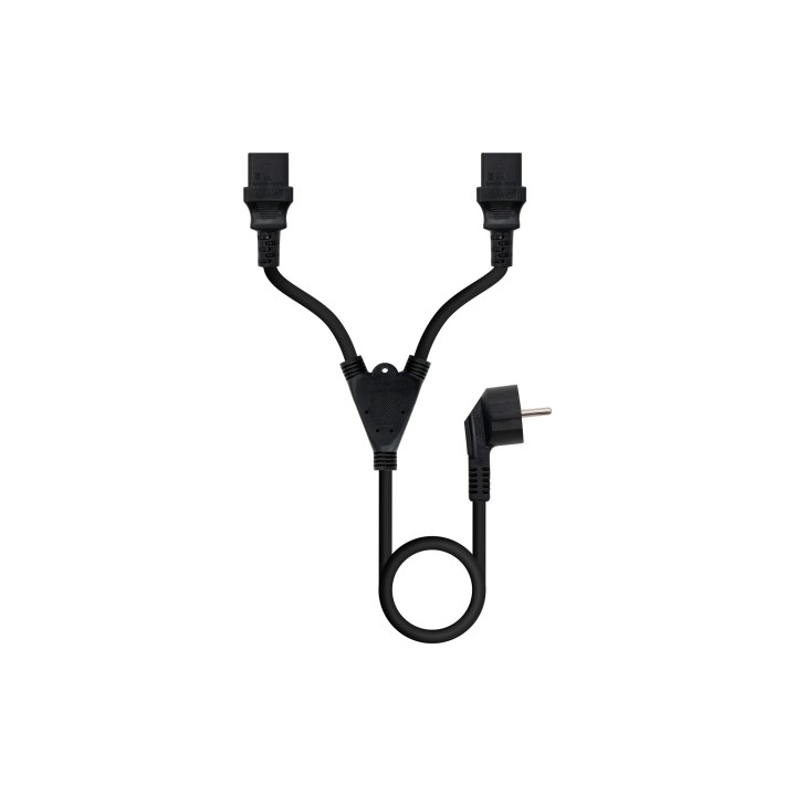 Nanocable Cable de Alimentación CEE7/M a 2xC13/H, Negro, 3 m