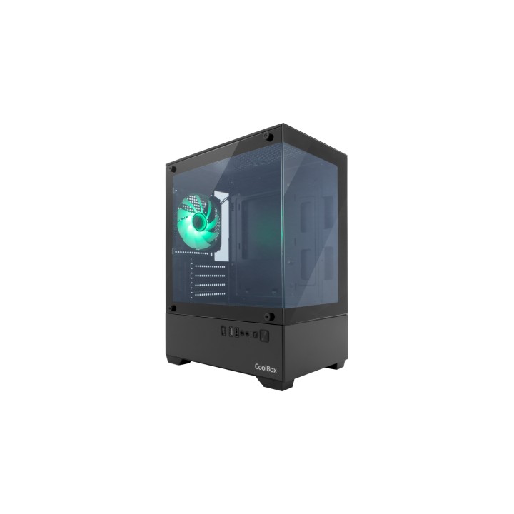 CoolBox GAMING CAJA MATX GM200 VISION LITE NEGRA USB-C 3.2 GEN1 SIN FTE + 1 VENT. ARGB