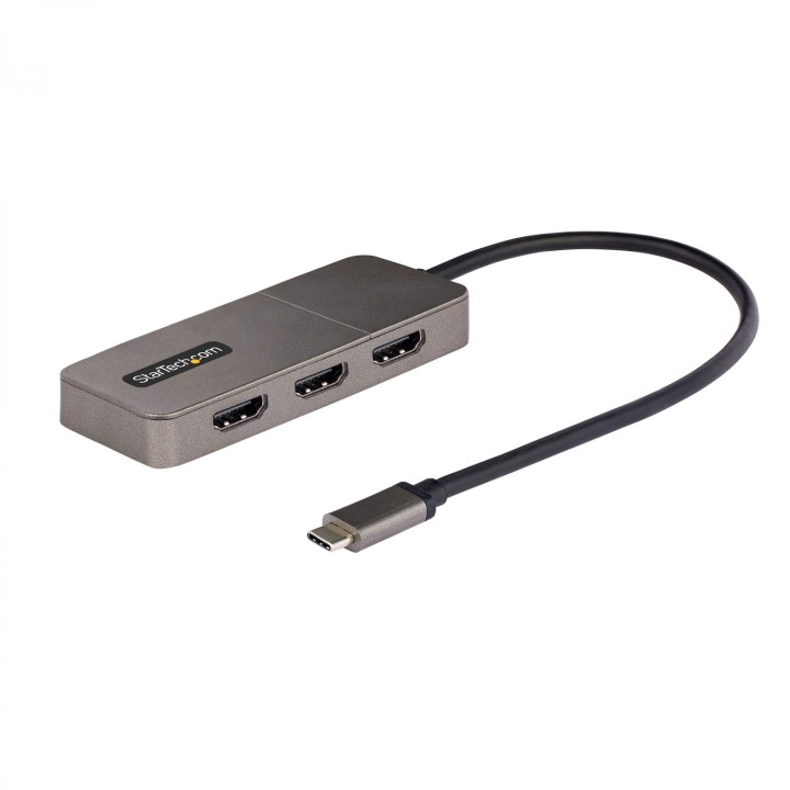 StarTech.com Adaptador USB-C de 3 Puertos Multimonitor - Hub MST USB Tipo C a 3 Puertos HDMI - Divisor Multiplicador DP Triple