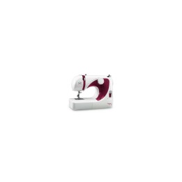 Maquina de coser portatil jata 13 diseños de puntada motor 70w ojal en 4 tiempos asa transporte blanco rojo MC695