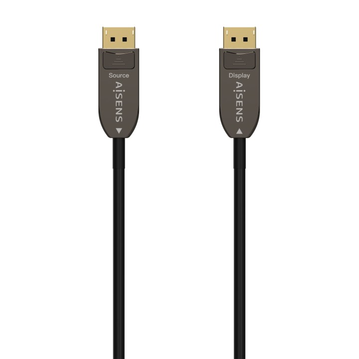 AISENS Cable DISPLAYPORT AOC V1.4 8K@60Hz 4K@120Hz 4:4:4 32.4Gbps, DP/M-DP/M, Negro, 15M