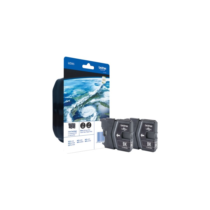 Brother LC985BKBP2 cartucho de tinta 2 pieza(s) Original Negro