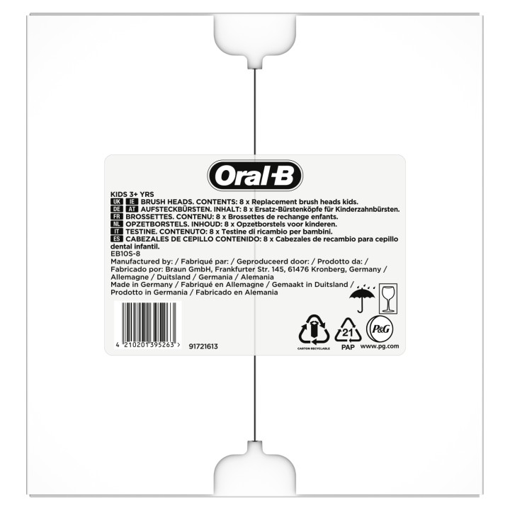 Oral-B Kids 81748472 cepillo de cabello 8 pieza(s) Multicolor