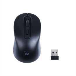 Ewent Ratón óptico inalámbrico 800-1200-1600dpi y clics silenciosos