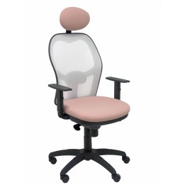 SILLA JORQUERA MALLA BLANCA CABECERO FIJO ASIENTO BALI ROSA PÍLIDO 15SBBALI710C