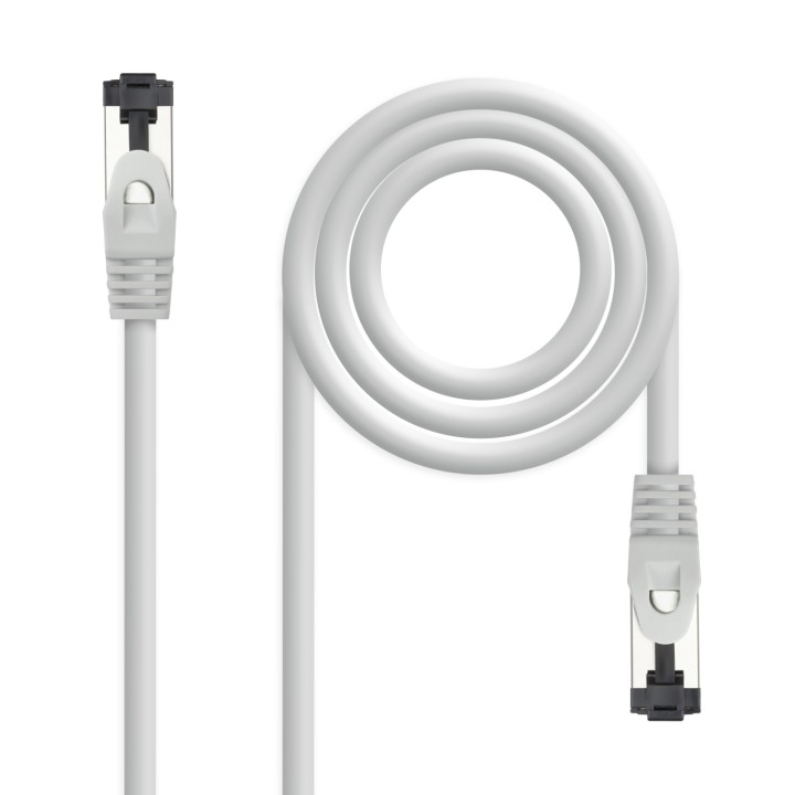 Nanocable Cable de Red Latiguillo Cat.8.1 2GHz LSZH SSTP AWG26, Gris, 25 cm