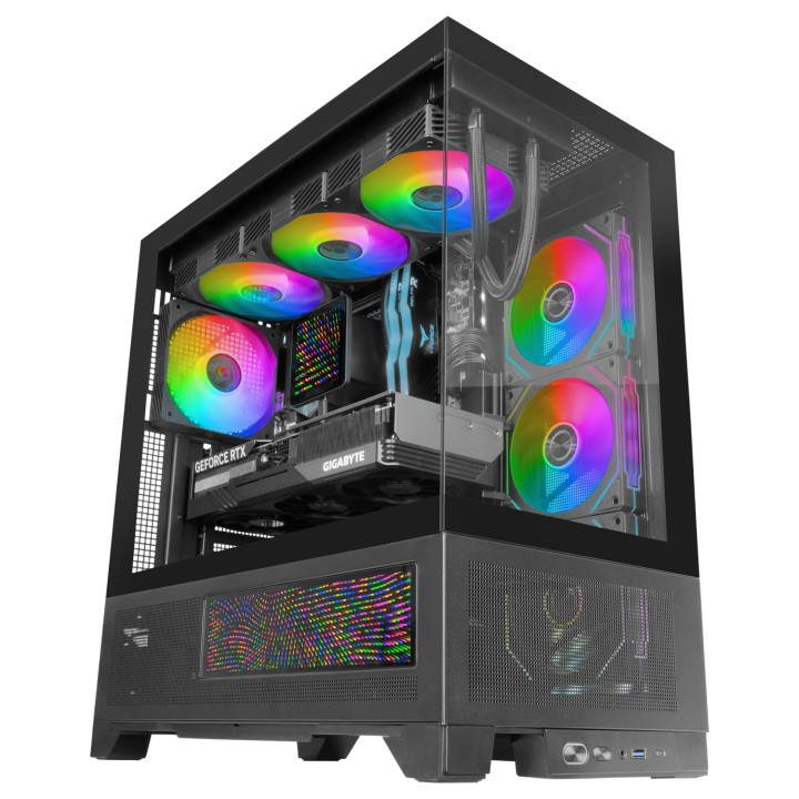 Mars Gaming MCLCDX carcasa de ordenador Midi Tower Negro