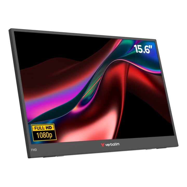 Verbatim Portable 15.6" FHD Monitor LIGHT Monitor portátil Negro 39,6 cm (15.6") LCD 1920 x 1080 Pixeles