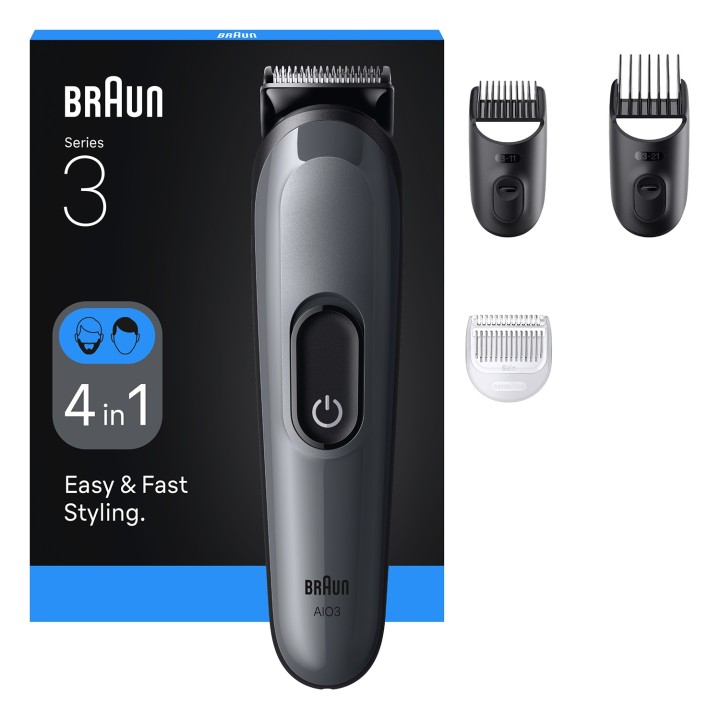 Braun AIO3500 cortadora de pelo y maquinilla Negro, Gris 14 Níquel-metal hidruro (NiMH)