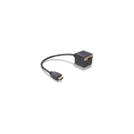 DeLOCK Adapter HDMI male to HDMI + DVI25 female 0,2 m HDMI tipo A (Estándar) HDMI + DVI Negro