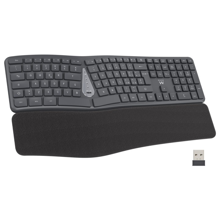 Ewent EW3290 teclado Universal RF inalámbrica + USB QWERTY Español Negro, Gris