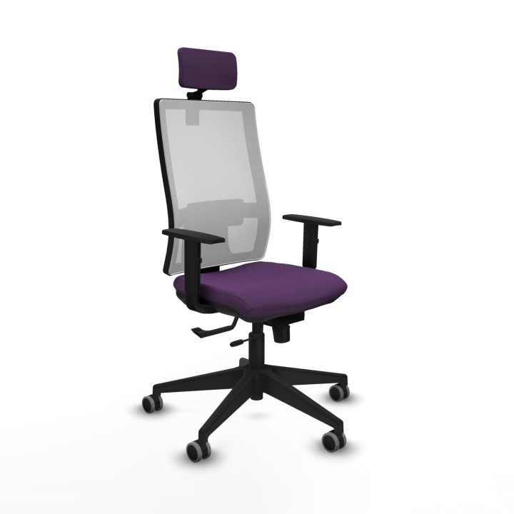 Piqueras y Crespo Horna traslack malla blanca bali morado brazos 1D base piramidal cabecero 2D ruedas 65mm engomadas