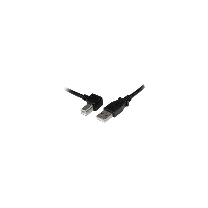 StarTech.com Cable Adaptador USB 2.0 2m para Impresora Acodado - USB A Macho a USB B Macho en Íngulo Izquierdo negro