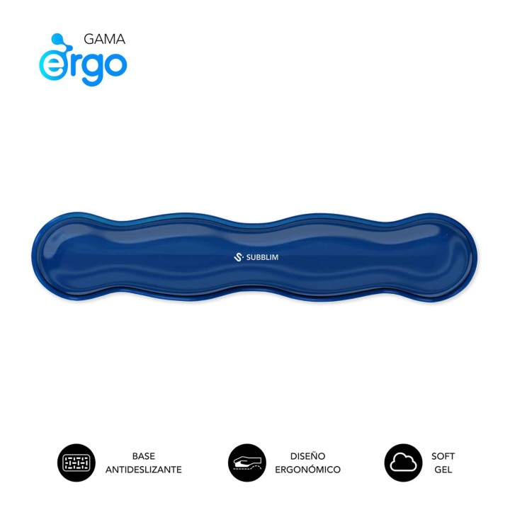 SUBBLIM Ergo Crystal Flex descansa muñecas Gel Azul oscuro