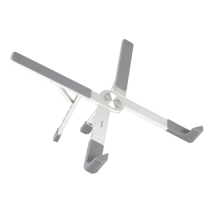 TooQ Soporte elevador plegable de aluminio para portátiles, Plata
