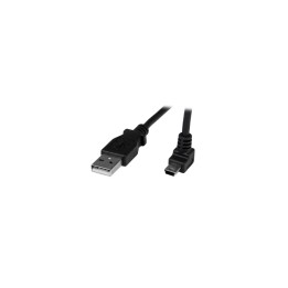 StarTech.com Cable Adaptador  USB 2.0 1m USB A Macho a Mini USB B Macho Acodado en Íngulo hacia Arriba negro