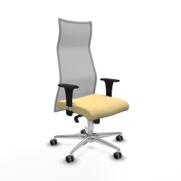 Piqueras y Crespo Albacete malla XL sincro malla gris similpiel crema brazos 1D base aluminio ruedas 65mm engomadas