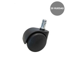 Piqueras y Crespo Kit de 20 ruedas de nailon de 50 mm perno 11 mm.