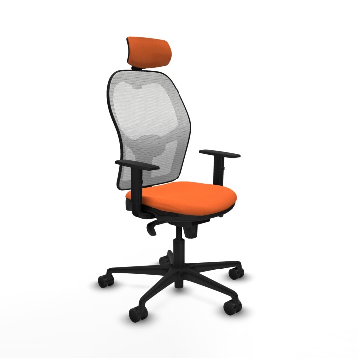 Piqueras y Crespo Jorquera sincro malla blanca bali naranja brazos 1D base nailon cabecero 2D ruedas 65mm nailon