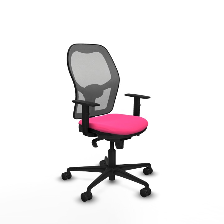 Piqueras y Crespo Jorquera sincro malla gris similpiel rosa brazos 1D base nailon  ruedas 65mm nailon