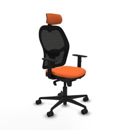 Piqueras y Crespo Jorquera sincro malla negra bali naranja brazos 1D base nailon cabecero 2D ruedas 65mm nailon
