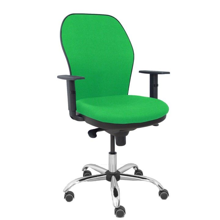 Piqueras y Crespo Silla Jorquera respaldo bali verde asiento bali verde base cromada y ruedas parqu