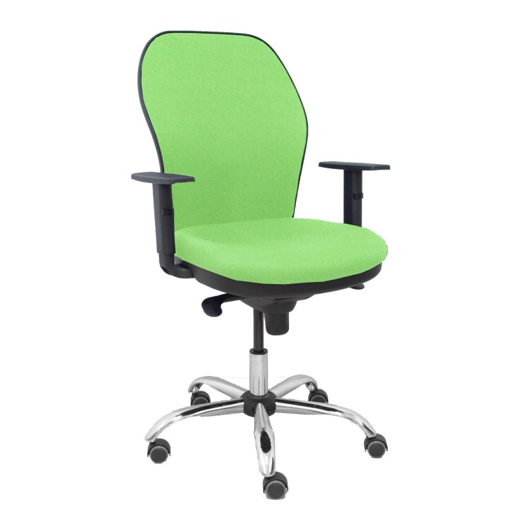 Piqueras y Crespo Silla Jorquera respaldo bali pistacho asiento bali pistacho base cromada y ruedas parqu