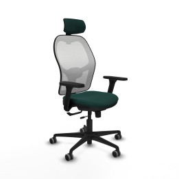 Piqueras y Crespo Jorquera traslack malla blanca similpiel verde botella brazos 3D base nailon cabecero 2D ruedas 65mm engomada