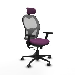 Piqueras y Crespo Jorquera traslack malla gris similpiel morado brazos 3D base nailon cabecero 2D ruedas 65mm engomada