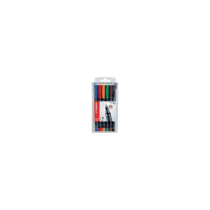 STABILO OHPen universal permanent, 6 Pack marcador permanente Punta redonda Negro, Azul, Marrón, Verde, Naranja, Rojo 6 pieza(s)