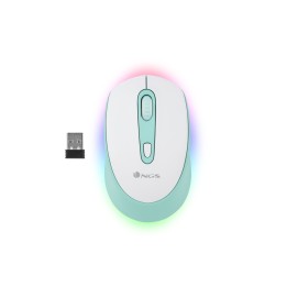 Ratón NGS SMOG MINT-RB Ambidextro RF inalámbrica + Bluetooth Í“ptico 2400 DPI Menta, Blanco