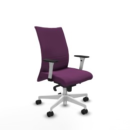 Piqueras y Crespo Albacete confidente sincro similpiel morado brazos 1D blancos base blanca ruedas 65 mm nailon
