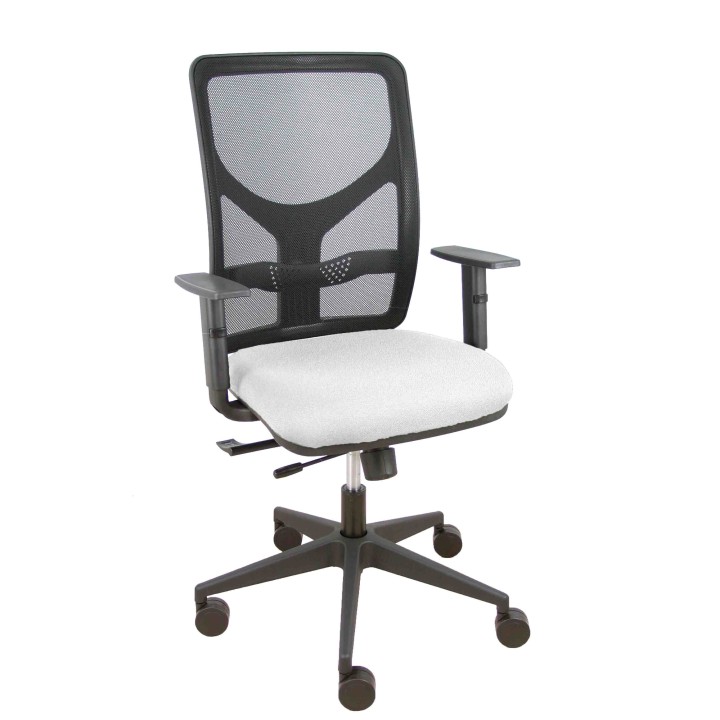 Piqueras y Crespo Silla Motilla traslack malla negra asiento bali blanco brazo regulable