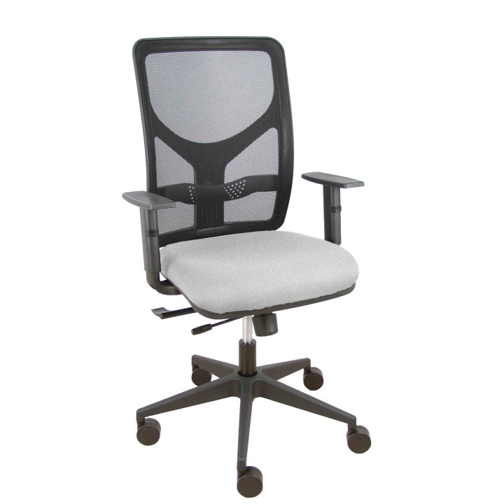 Piqueras y Crespo Silla Motilla traslack malla negra asiento bali gris claro brazo regulable