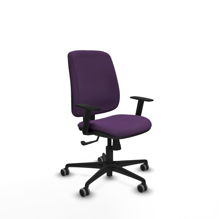 Piqueras y Crespo Alares tapizada sincro bali morado brazos 1D base nailon ruedas 65mm engomadas