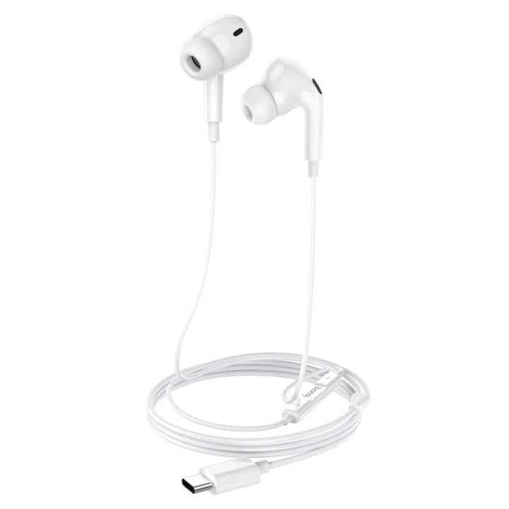 Hoco M101 Pro Auricular con Micrófono y Conexión USB-C Blanco