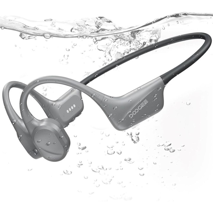 Doogee BoneBeat Swim Auricular de Conducción Osea BT y MP3 para Nadar Gris Claro