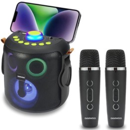 Daewoo DW3008 Altavoz Karaoke Bluetooth y USB 15W Recargable con 2 Micros