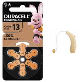Duracell DA-13 Pila Audífono PR48 6 PCS