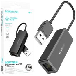 Borofone DH7 Adaptador USB-A a RJ45 Ethernet 100 Mbps Negro