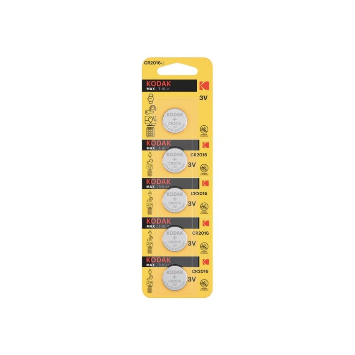 KODAK CR2016 BATERÍA LITHIUM ULTRA 3V 5 UNDS (30411555)